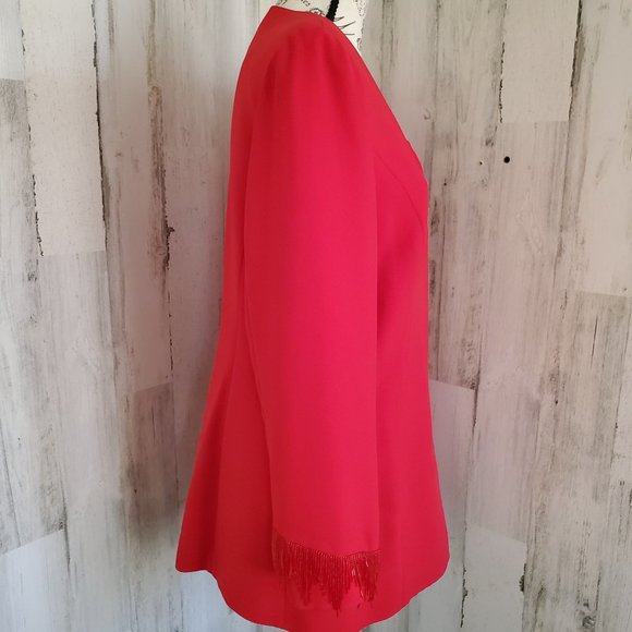 VINTAGE CARAMIA 2 PIECE BEADED FRINGE SKIRT SET SUIT - Picture 7 of 13